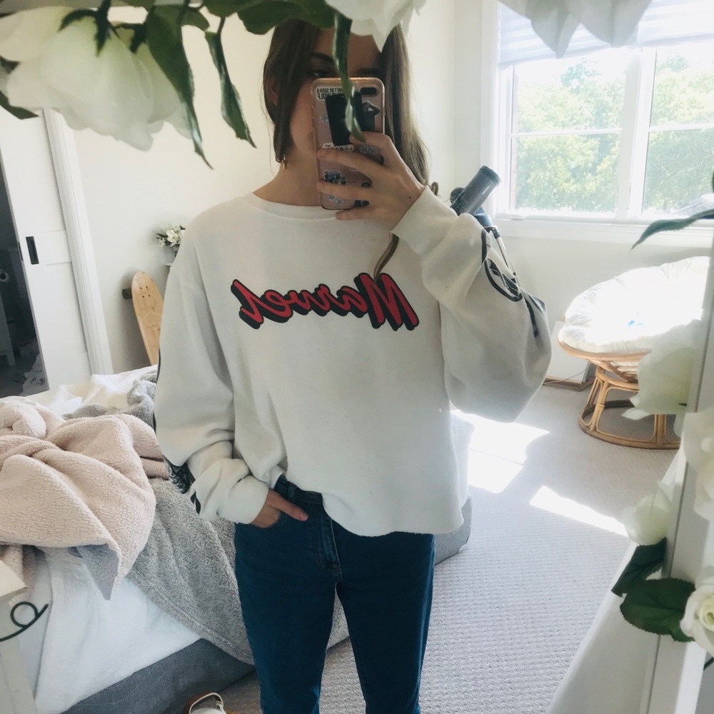 White Marvel sweater
